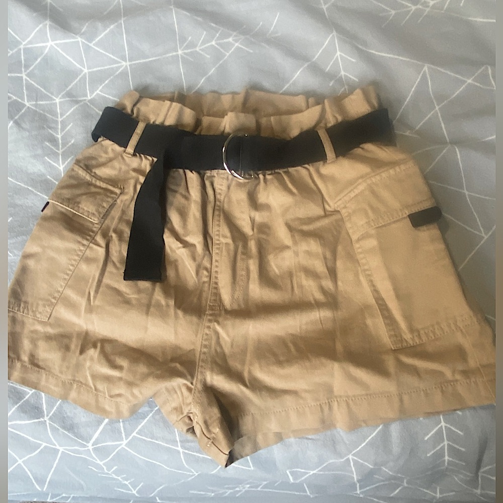 High Waisted Khaki Shorts